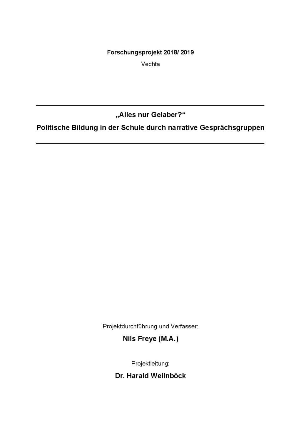 Cover von "Alles nur Gelaber?" Politische Bildung in der Schule durch narrative Gesprächsgruppen