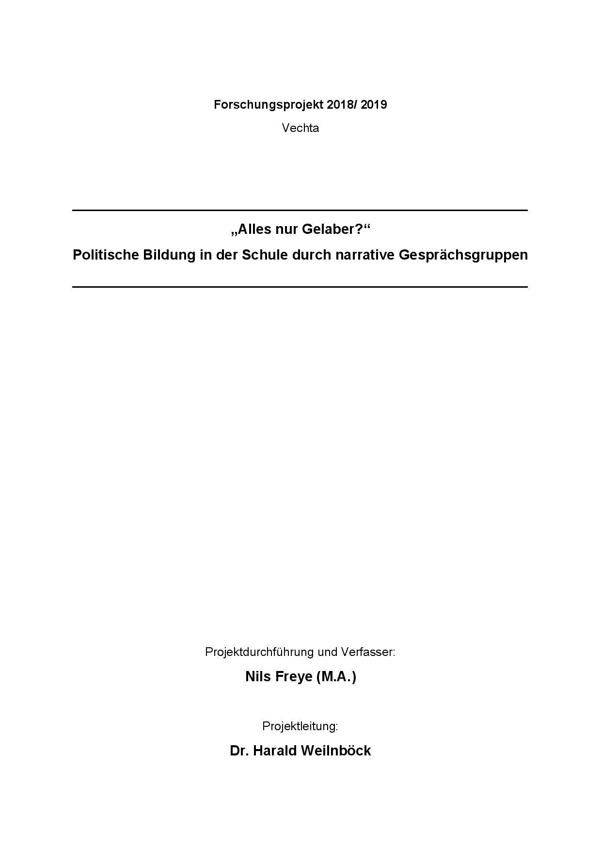 Cover von "Alles nur Gelaber?" Politische Bildung in der Schule durch narrative Gesprächsgruppen