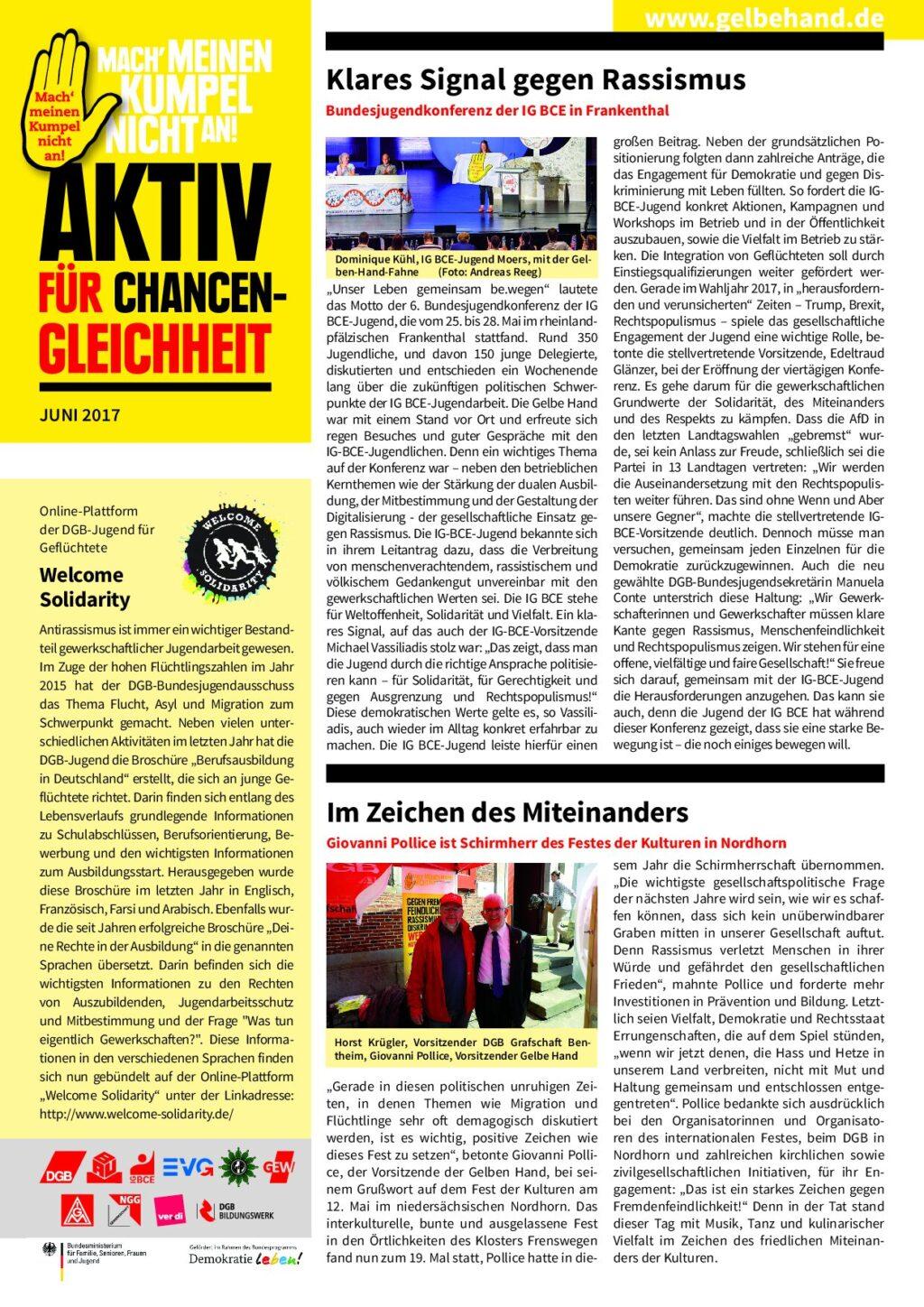 Cover von Aktiv für Chancengleichheit Juni 2017