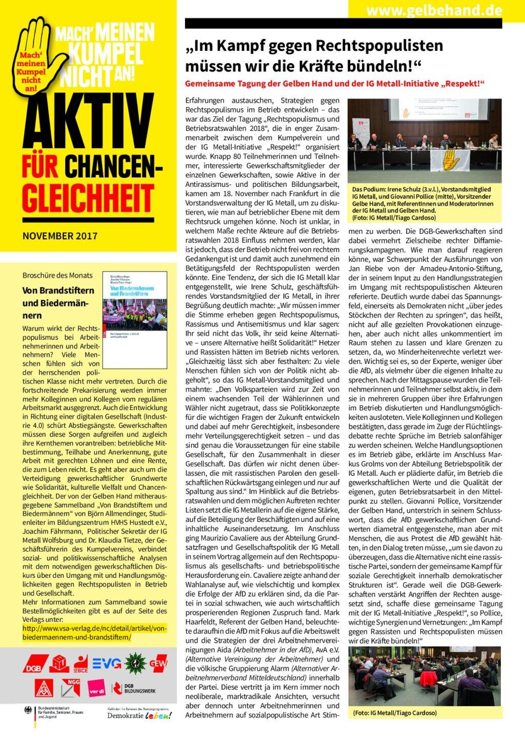 Cover von Akiv für Chancengleichheit November 2017