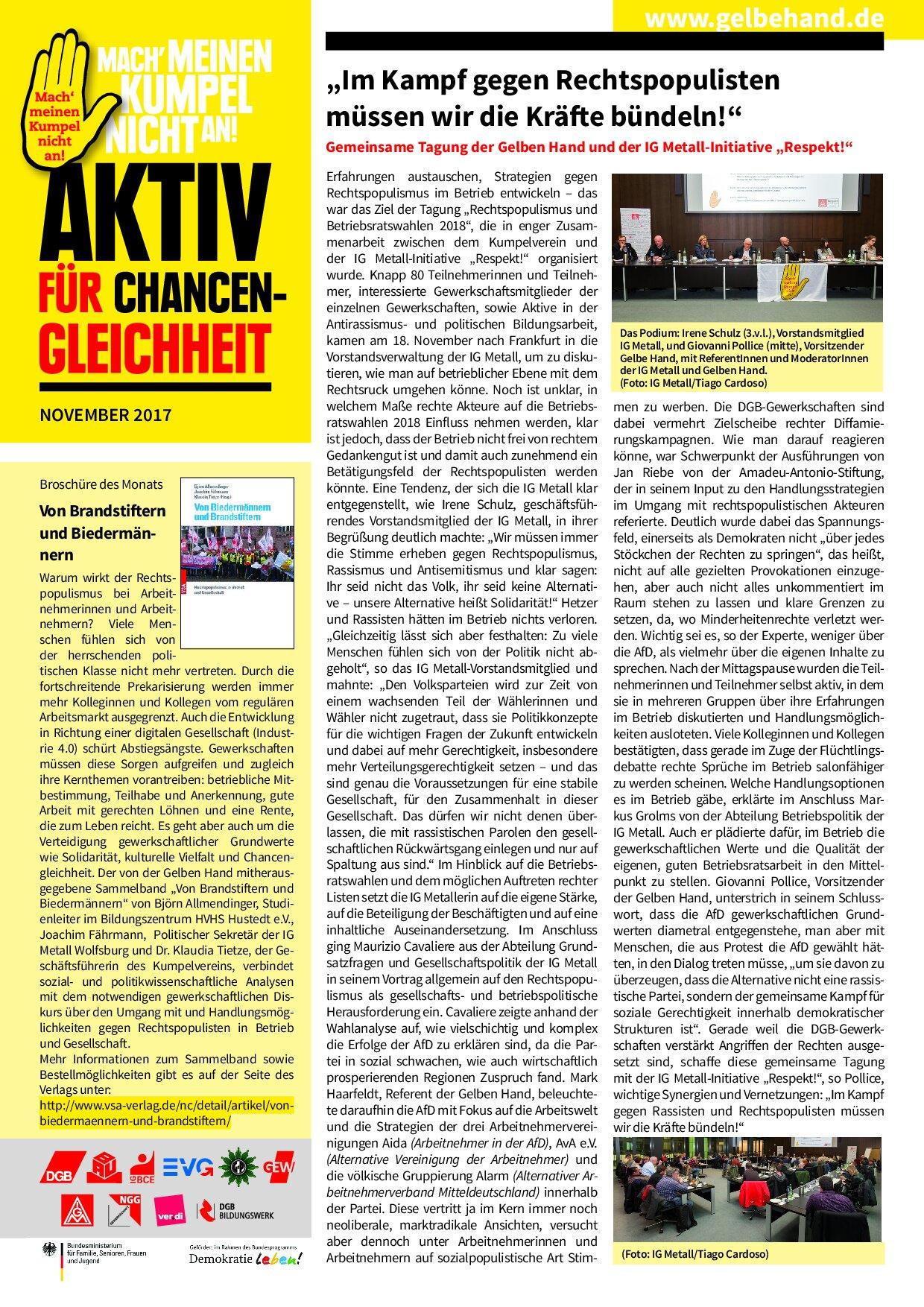 Cover von Akiv für Chancengleichheit November 2017