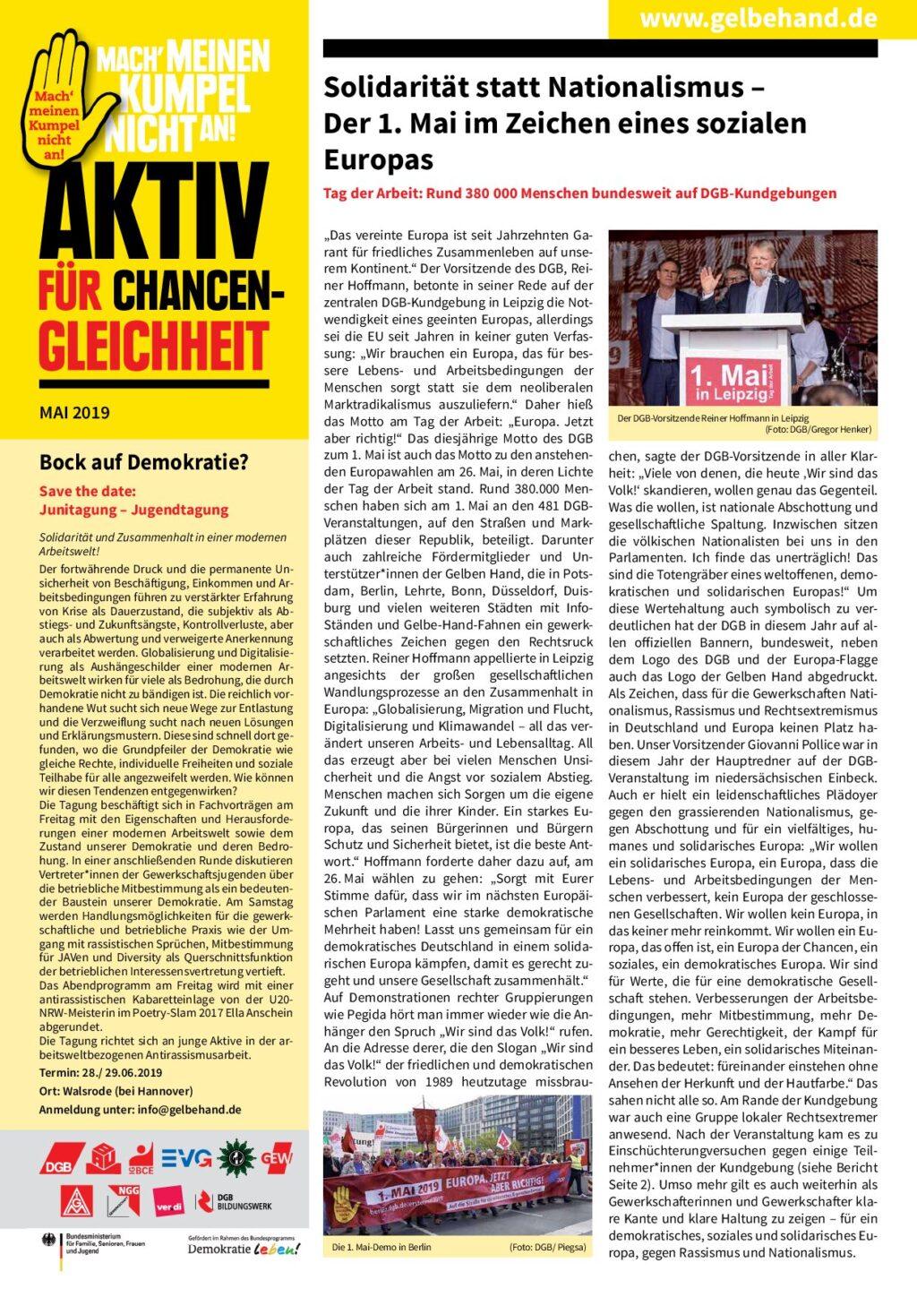 Cover von Aktiv für Changengleichheit Mai 2019