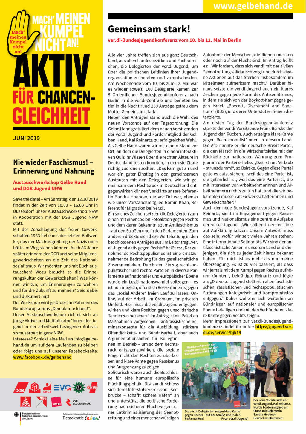 Cover von Aktiv für Chancengleichheit. Juni 2019