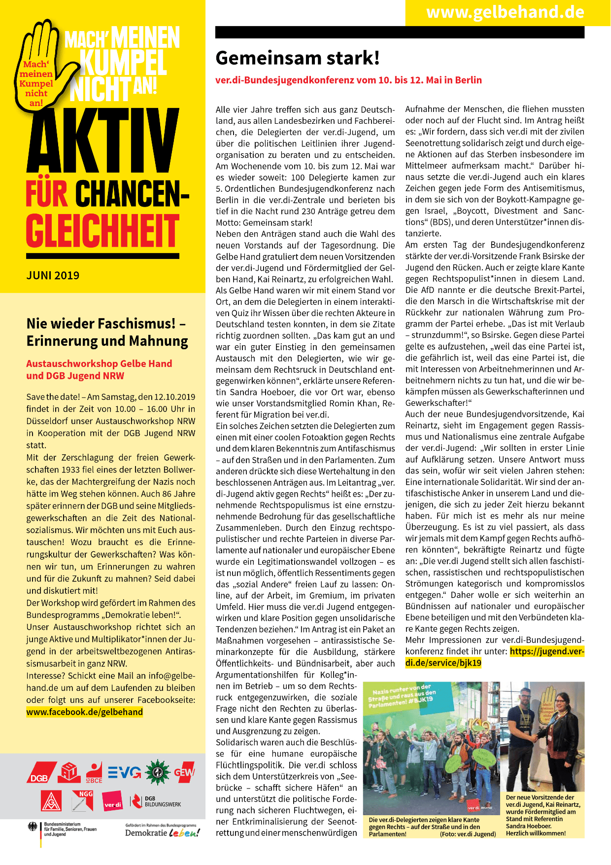 Cover von Aktiv für Chancengleichheit. Juni 2019