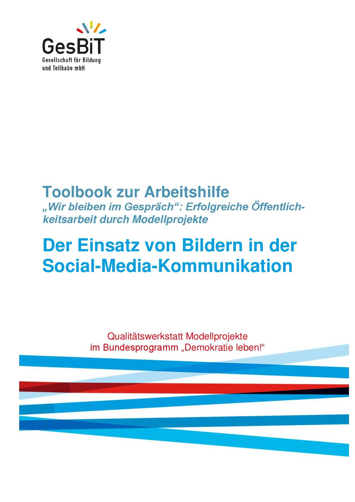 Cover von Der Einsatz von Bildern in der Social-Media-Kommunikation. Toolbook zur Arbeitshilfe "Wir bleiben im Gespräch": Erfolgreiche Öffentlichkeitsarbeit durch Modellprojekte.