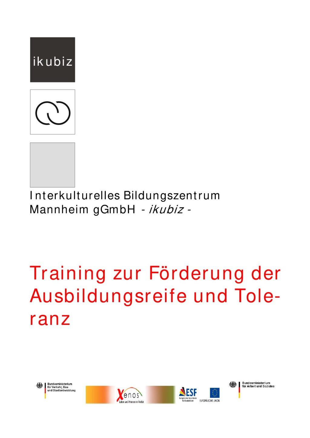 Cover von Training zur Förderung der Ausbildungsreife und Toleranz