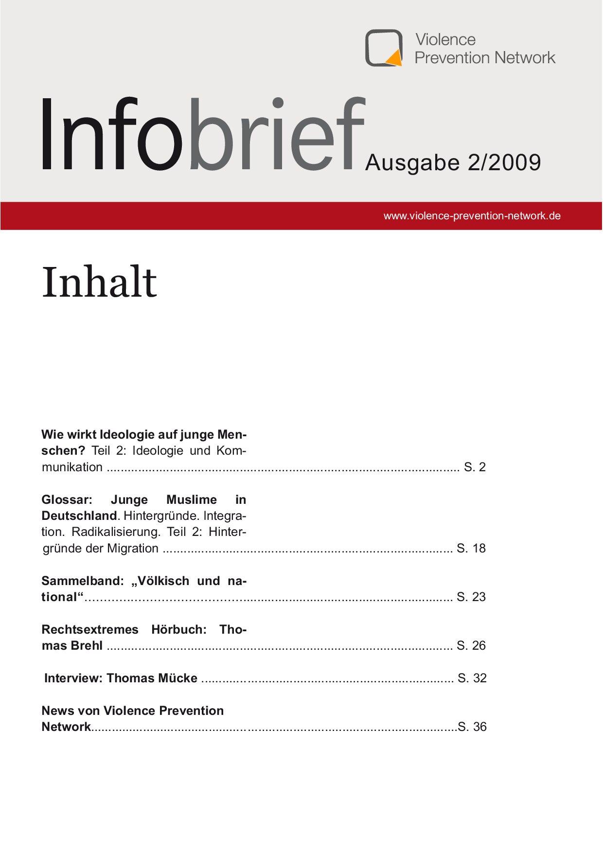 Cover von Infobrief Ausgabe 2/2009
