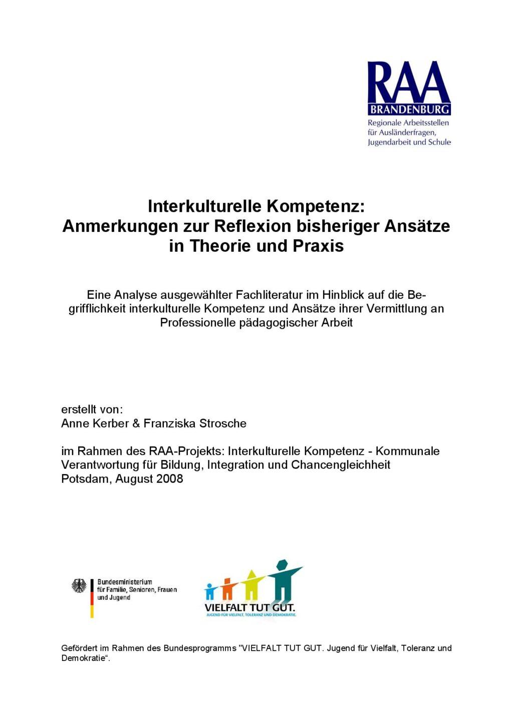 Cover von Interkulturelle Kompetenz: Anmerkungen zur Reflexion bisheriger Ansätze in Theorie und Praxis