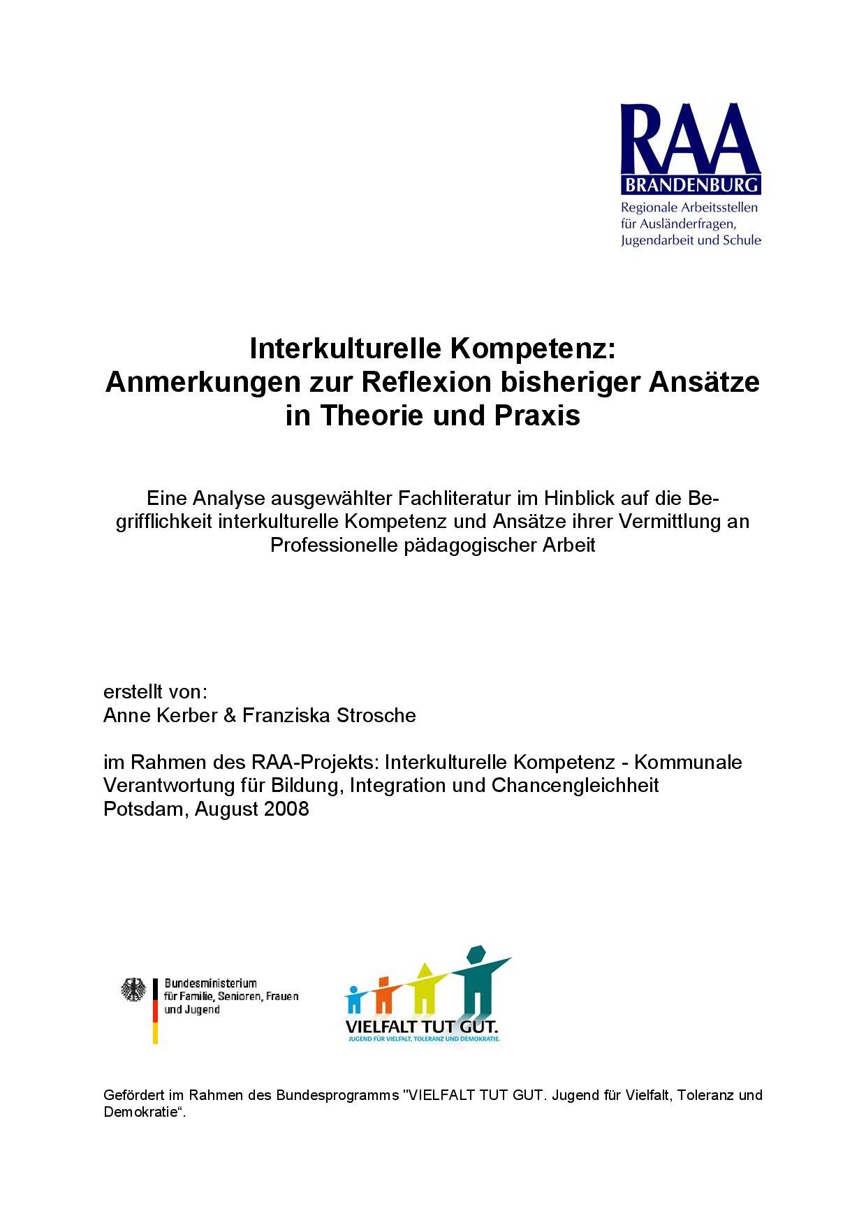 Cover von Interkulturelle Kompetenz: Anmerkungen zur Reflexion bisheriger Ansätze in Theorie und Praxis