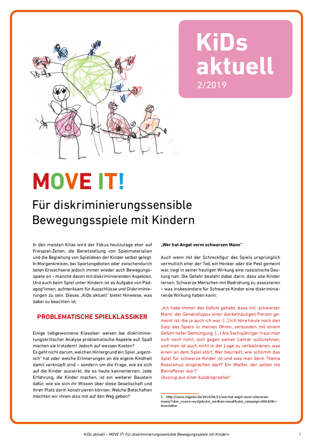 Cover von KiDs aktuell 2/2019 MOVE IT! Für diskriminierungssensible Bewegungsspiele mit Kindern
