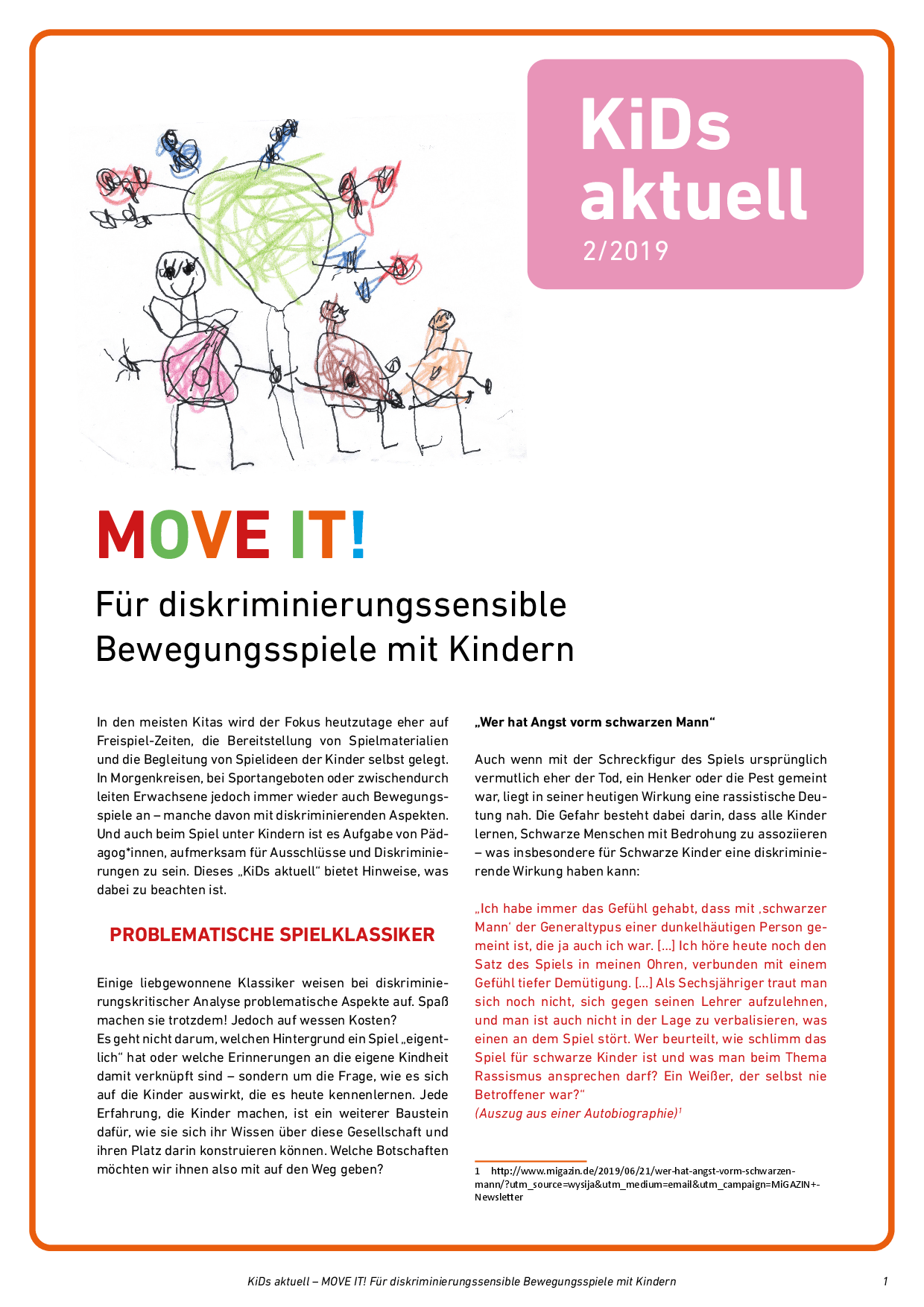 Cover von KiDs aktuell 2/2019 MOVE IT! Für diskriminierungssensible Bewegungsspiele mit Kindern