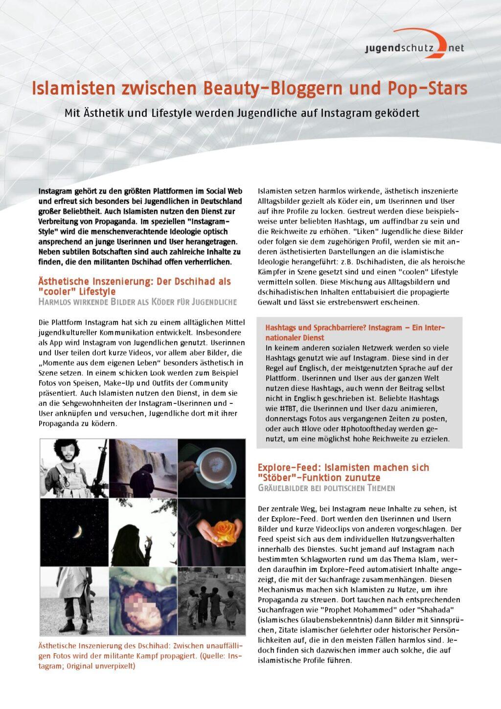 Cover von Islamisten zwischen Beauty-Bloggern und Pop-Stars. Mit Ästhetik und Lifestyle werden Jugendliche auf Instagram geködert
