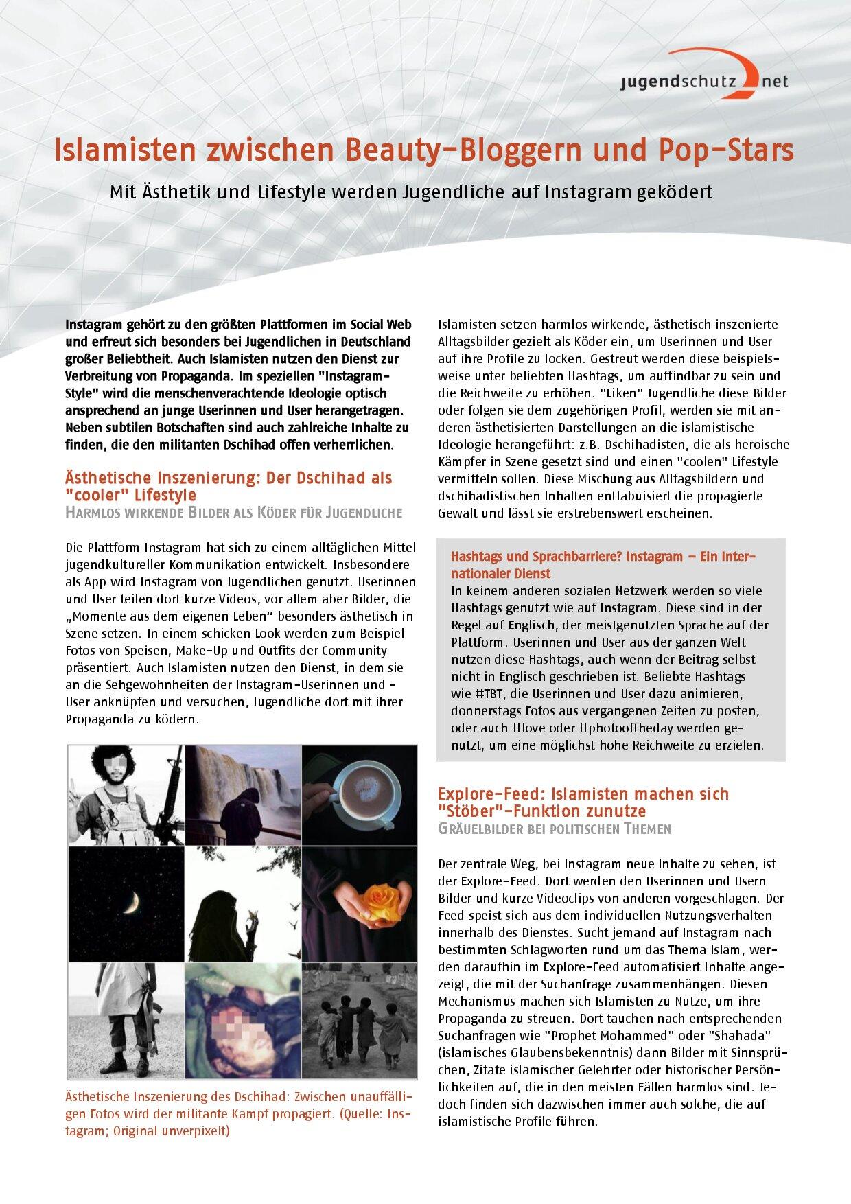 Cover von Islamisten zwischen Beauty-Bloggern und Pop-Stars. Mit Ästhetik und Lifestyle werden Jugendliche auf Instagram geködert