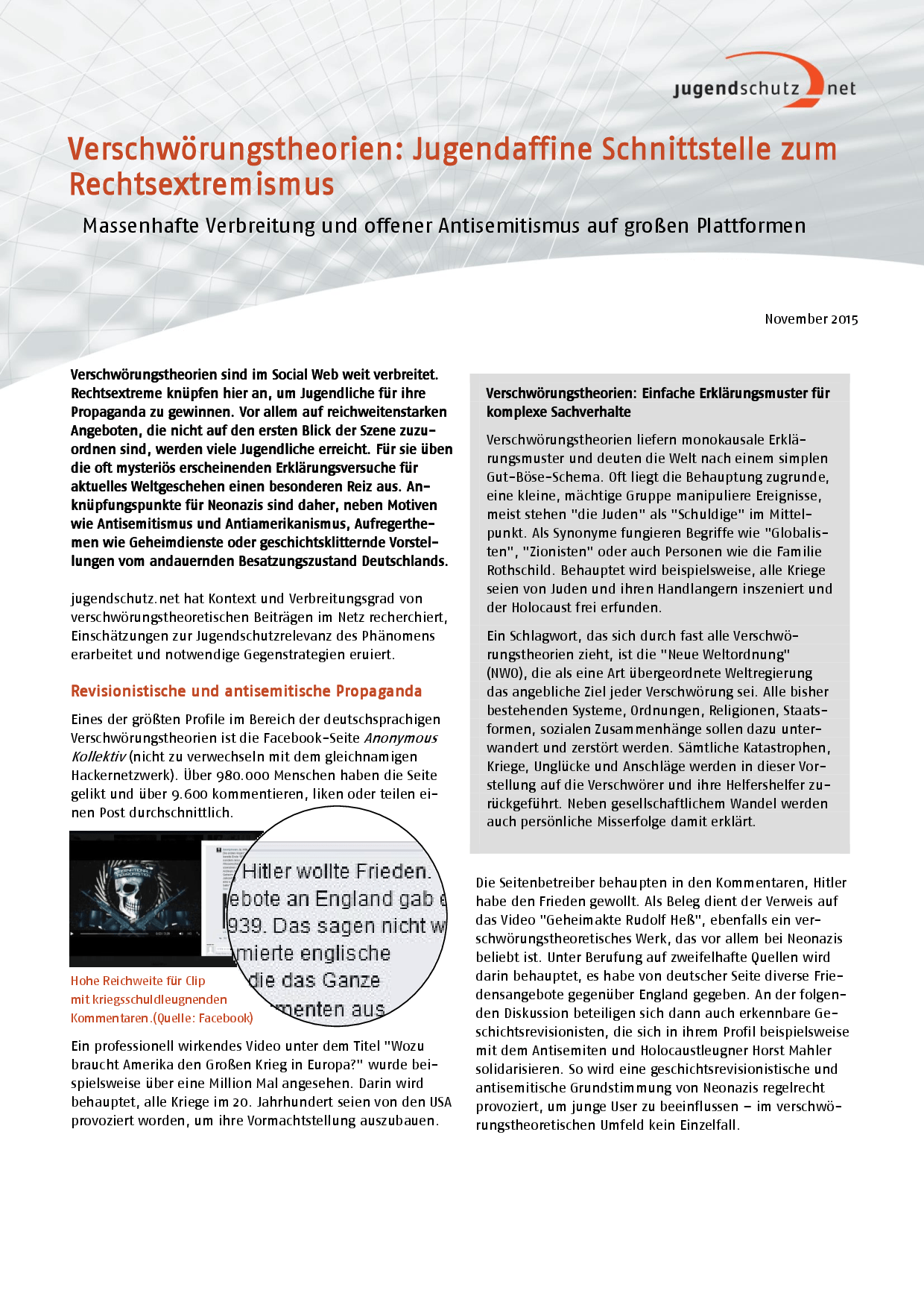 Cover von Verschwörungstheorien: Jugendaffine Schnittstelle zum Rechtsextremismus