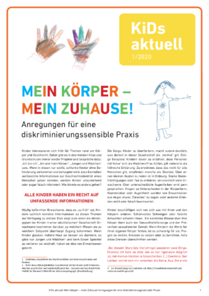 Cover von KiDs aktuell. 1/2020 MEIN KÖRPER – MEIN ZUHAUSE! Anregungen für eine diskriminierungssensible Praxis