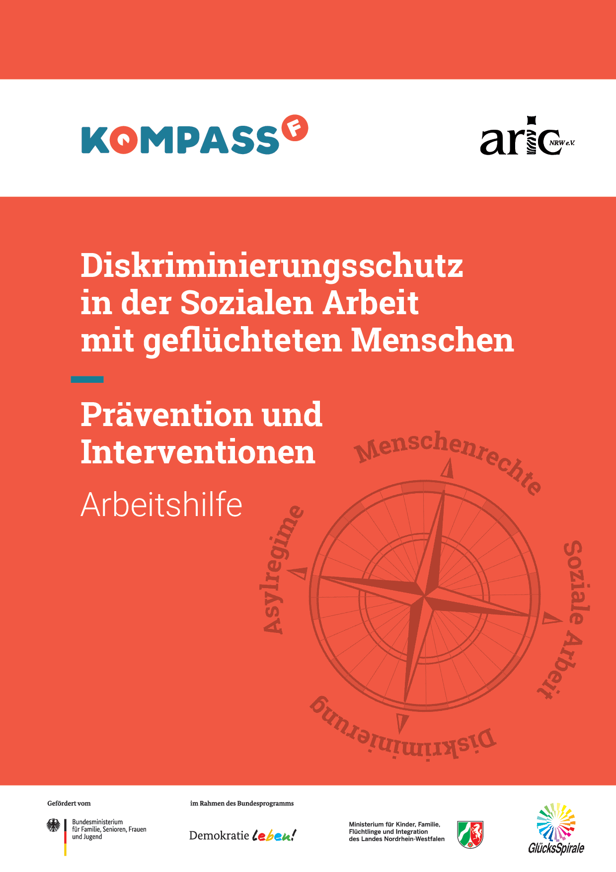 Cover von Diskriminierungsschutz in der Sozialen Arbeit mit geflüchteten Menschen. Prävention und Interventionen. Arbeitshilfe