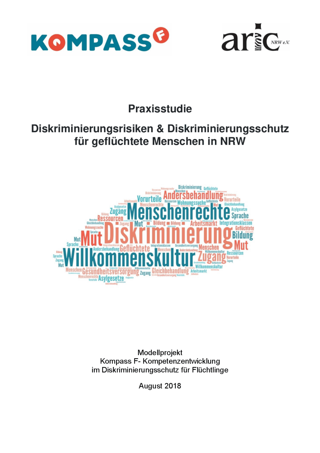 Cover von Praxisstudie Diskriminierungsrisiken & Diskriminierungsschutz für geflüchtete Menschen in NRW