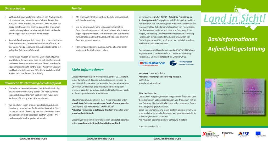 Cover von Basisinformationen Aufenthaltsgestattung