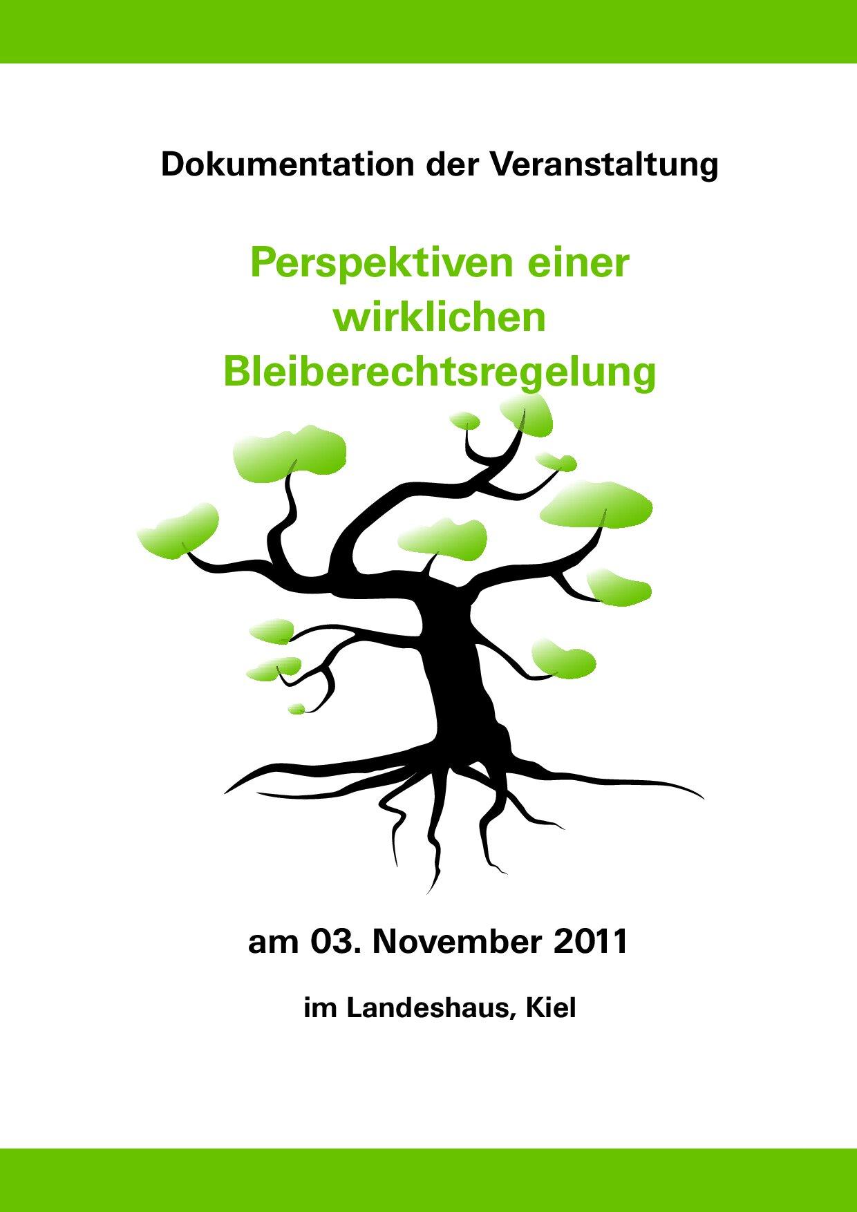 Cover von Dokumentation der Veranstaltung: Perspektiven einer wirklichen Bleiberechtsregelung