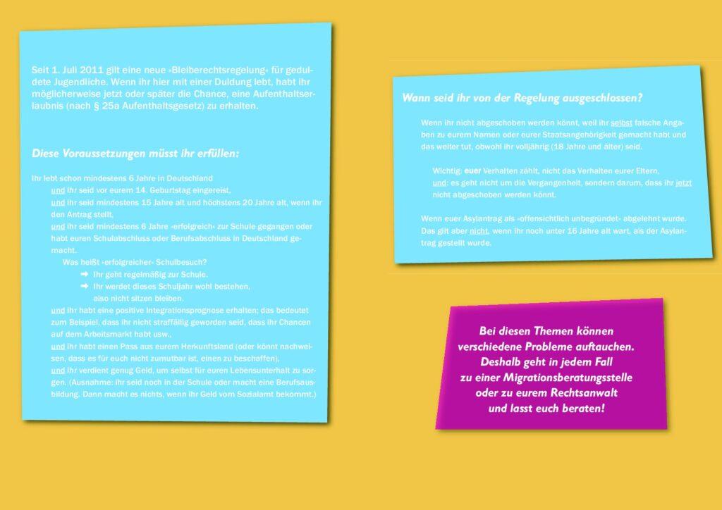 Cover von Bleiberecht für "gut integrierte" Jugendliche: Was bedeutet das für euch? Informationen für junge Menschen mit Duldung