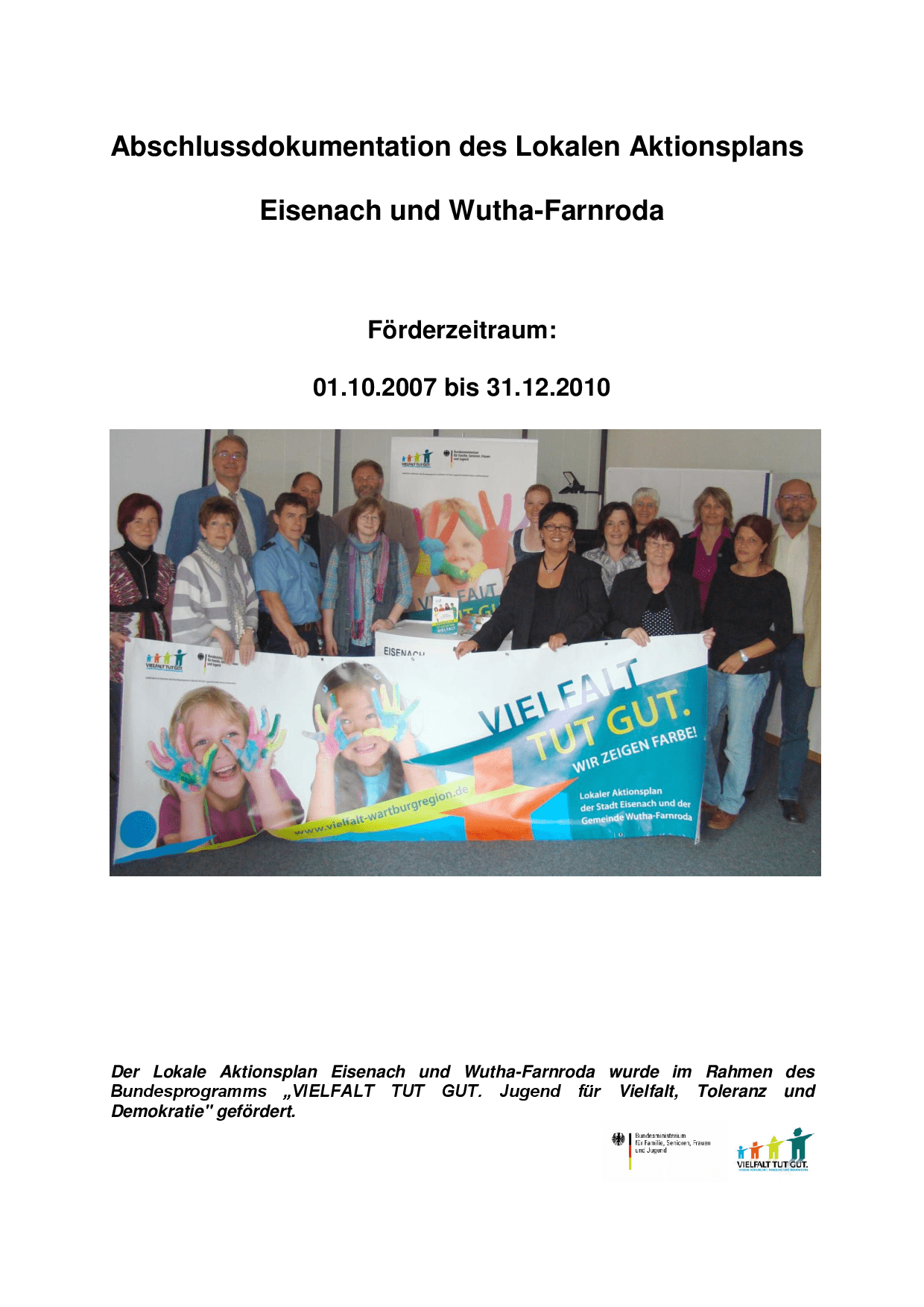 Cover von Abschlussdokumentation des Lokalen Aktionsplans Eisenach und Wutha-Farnroda