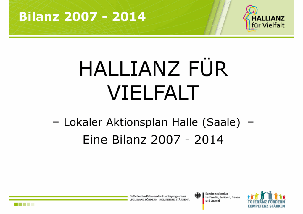 Cover von Hallianz für Vielfalt. Bilanz 2007 – 2014