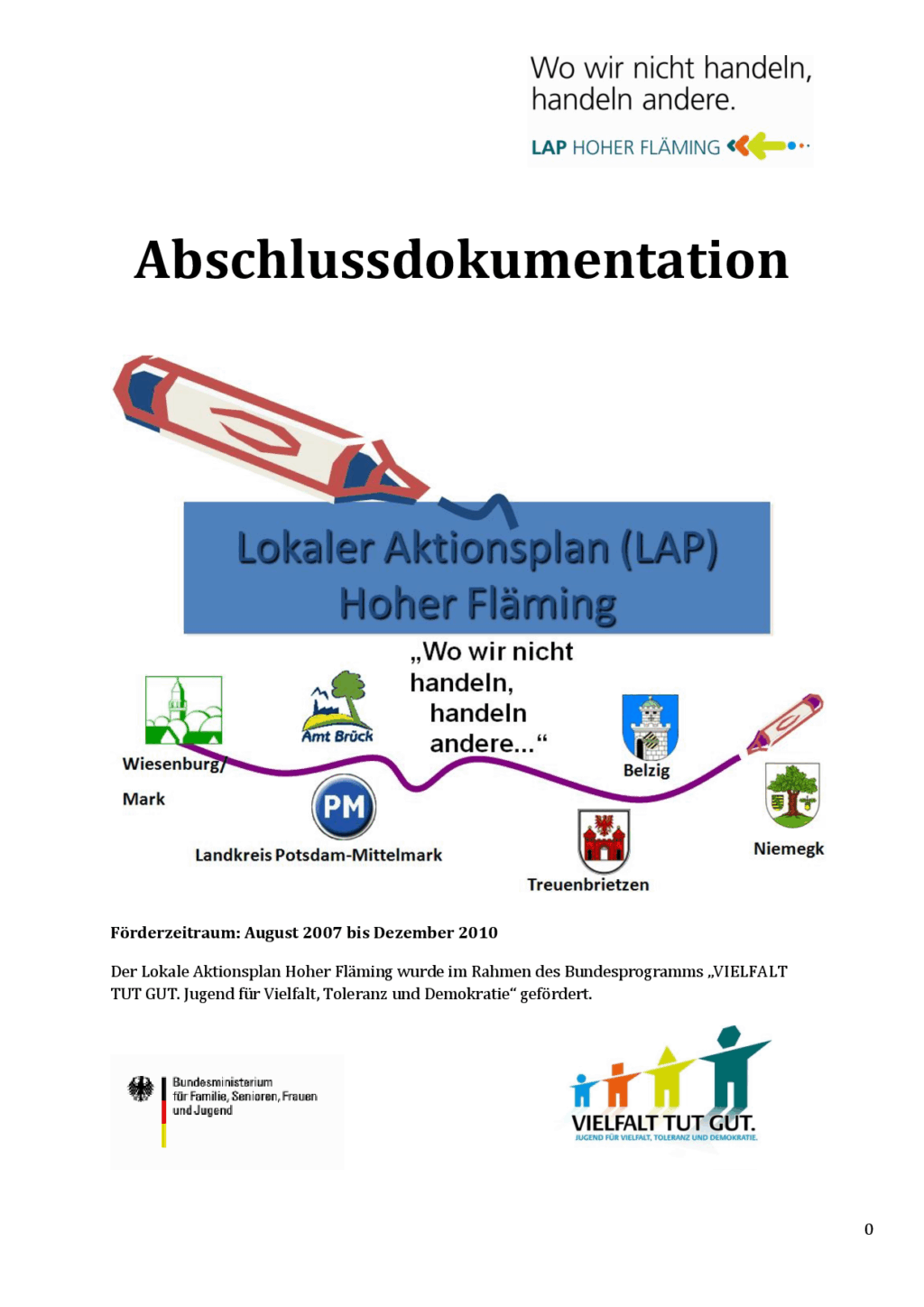 Cover von Abschlussdokumentation Lokaler Aktionsplan Hoher Fläming "Wo wir nicht handeln, handeln andere…"