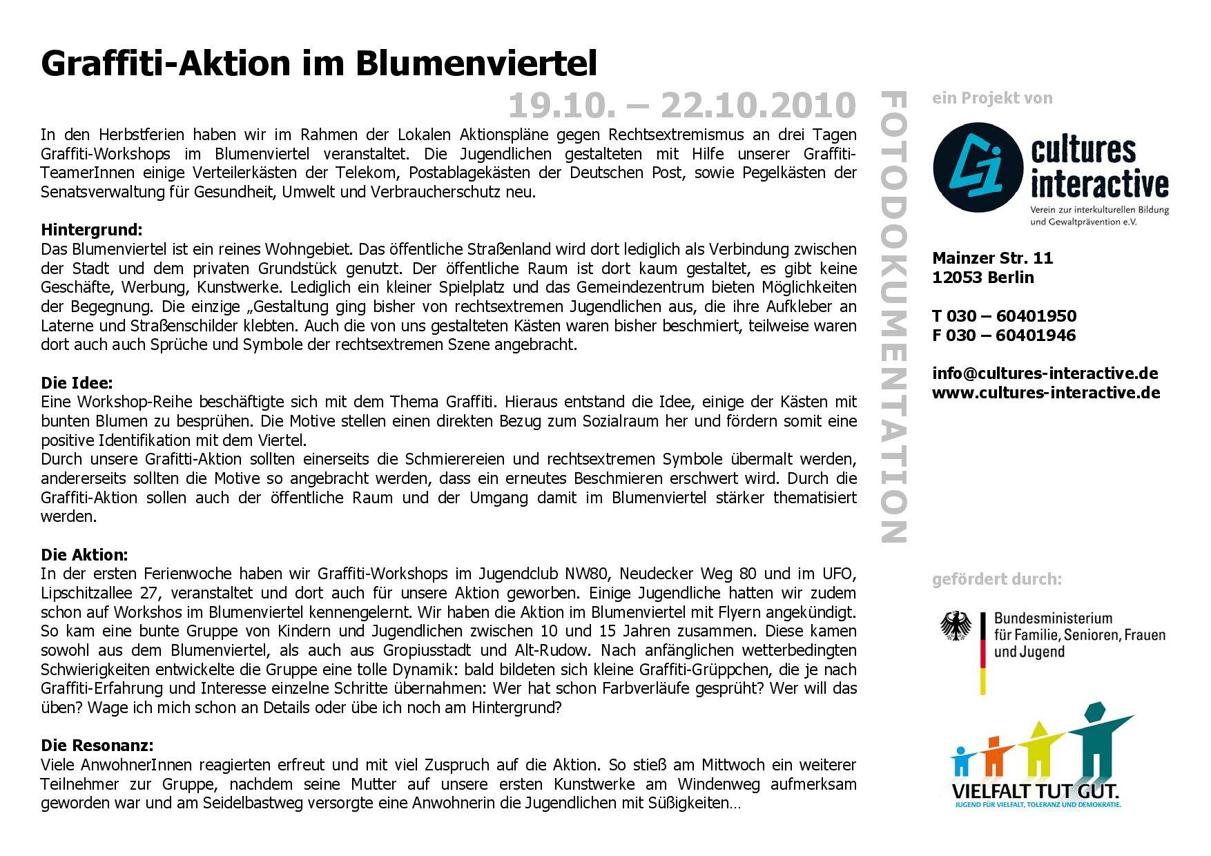 Cover von Graffiti-Aktion im Blumenviertel