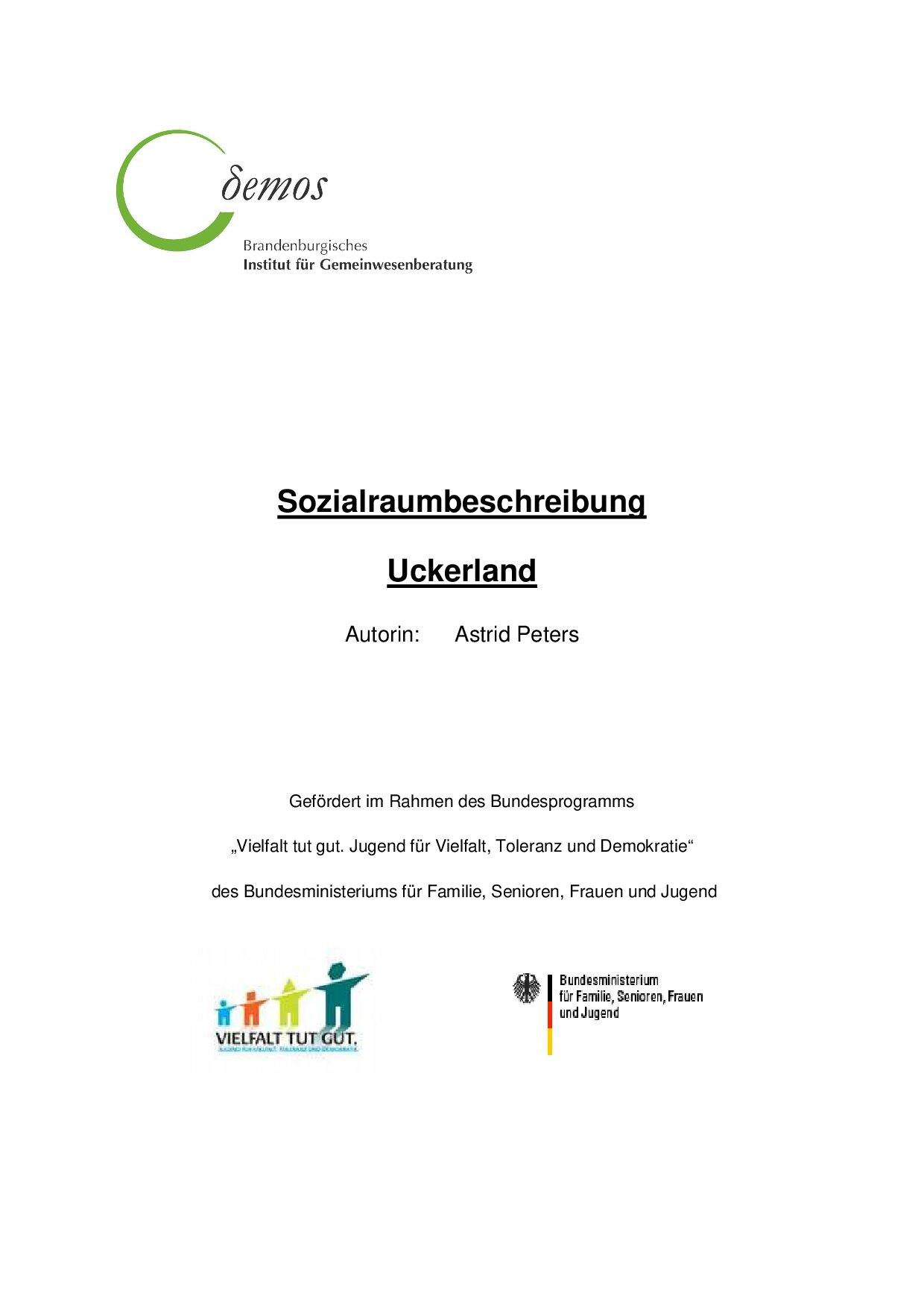 Cover von Sozialraumbeschreibung Uckerland