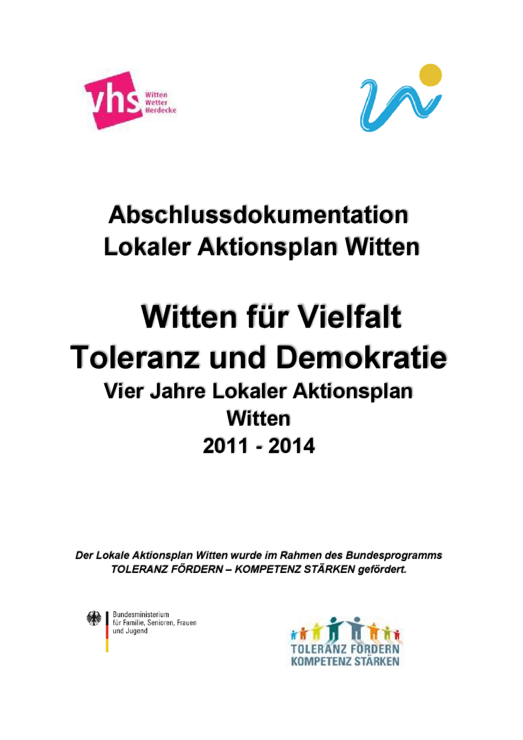 Cover von Abschlussdokumentation Lokaler Aktionsplan Witten