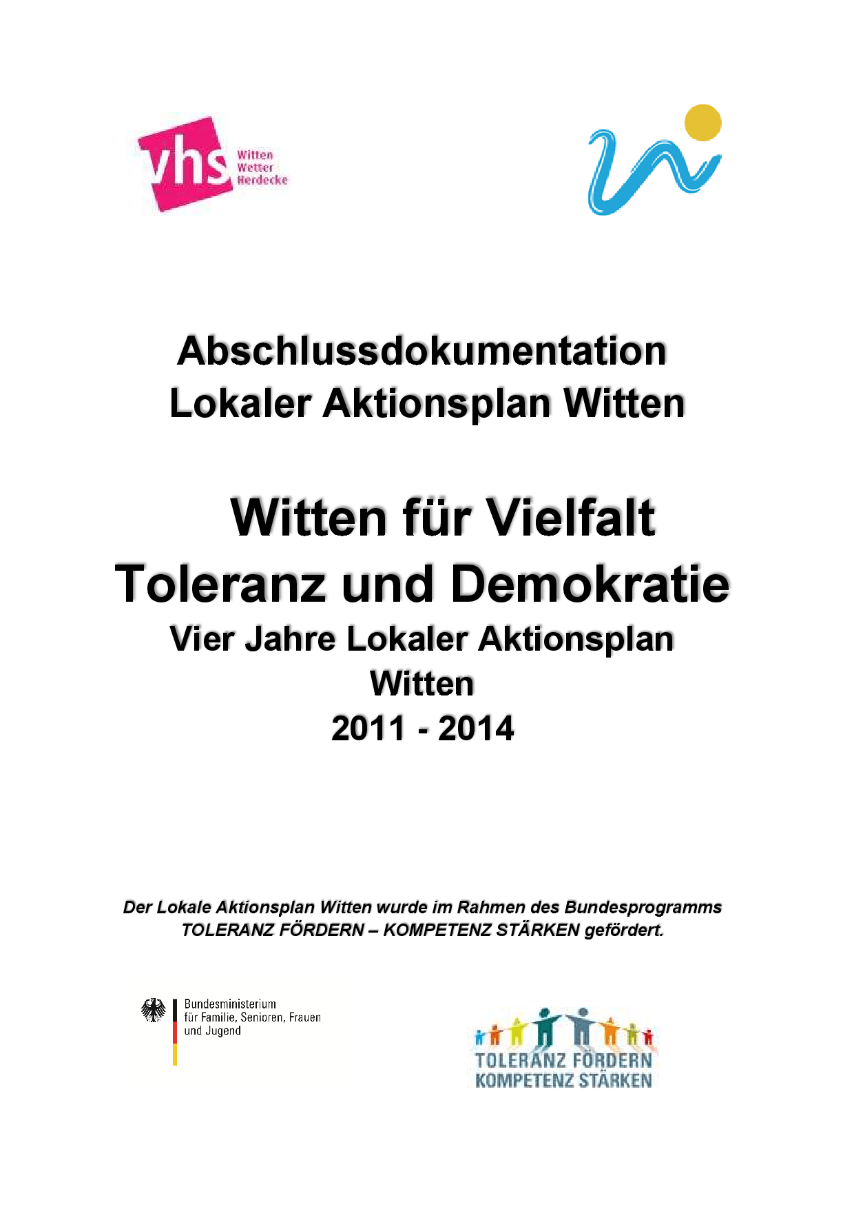 Cover von Abschlussdokumentation Lokaler Aktionsplan Witten