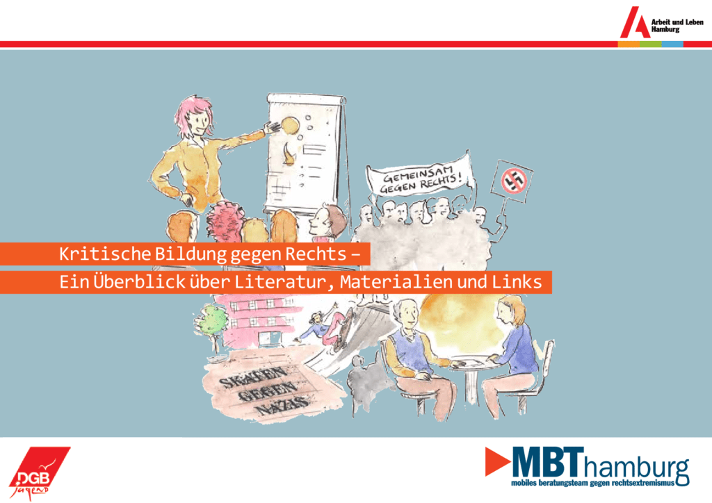 Cover von Kritische Bildung gegen Rechts – Ein Überblick über Literatur, Materialien und Links.