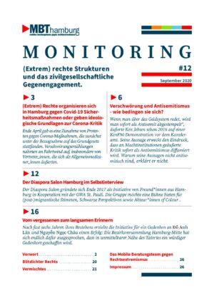 Cover von Monitoring #12 September 2020  (Extrem) rechte Strukturen und das zivilgesellschaftliche Gegenengagement