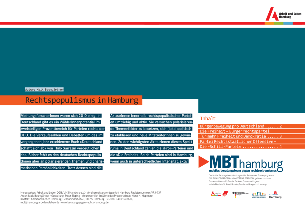 Cover von Rechtspopulismus in Hamburg