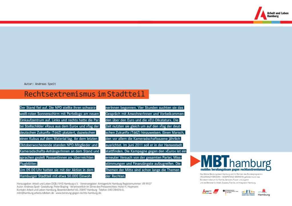 Cover von Rechtsextremismus im Stadtteil