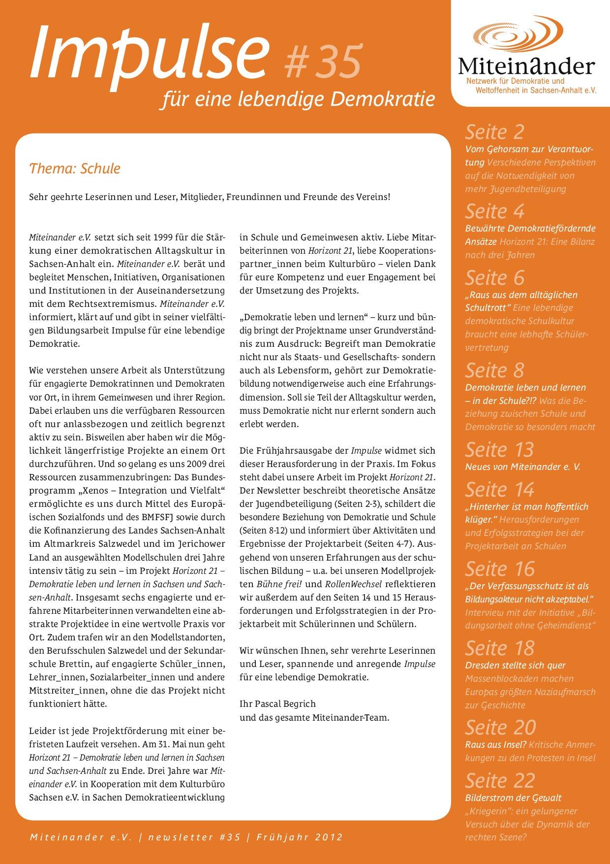 Cover von Impulse für eine lebendige Demokratie #35