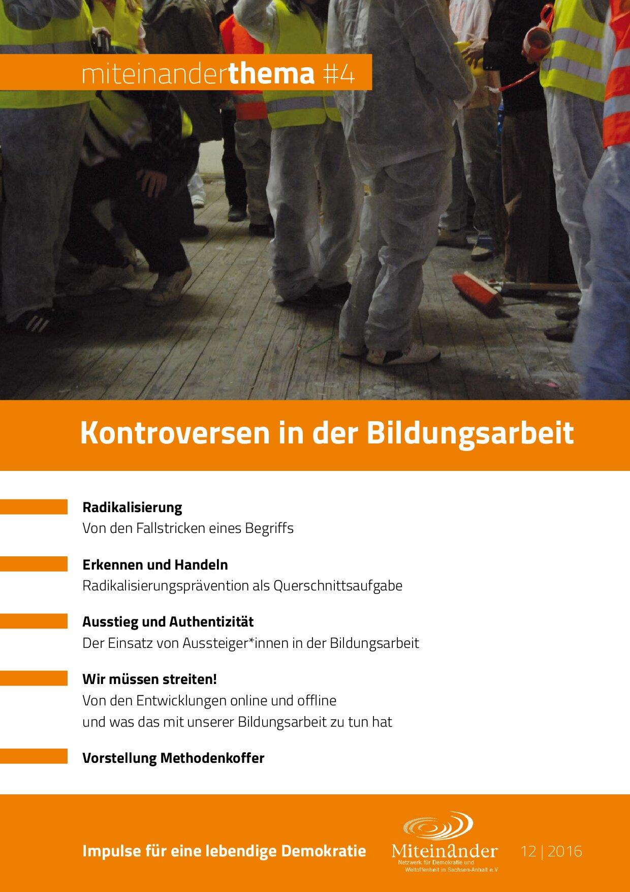 Cover von miteinanderthema #4. Kontroversen in der Bildungsarbeit