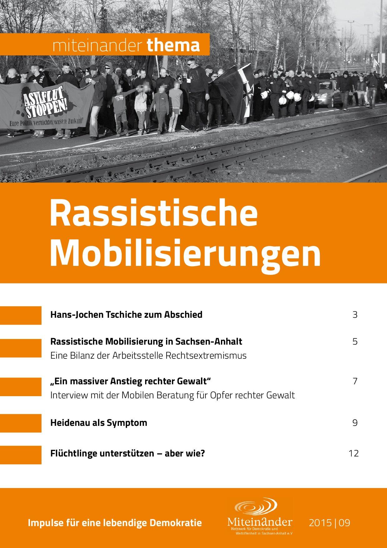 Cover von Rassistische Mobilisierungen. Thema – Impulse für eine lebendige Demokratie 09/2015