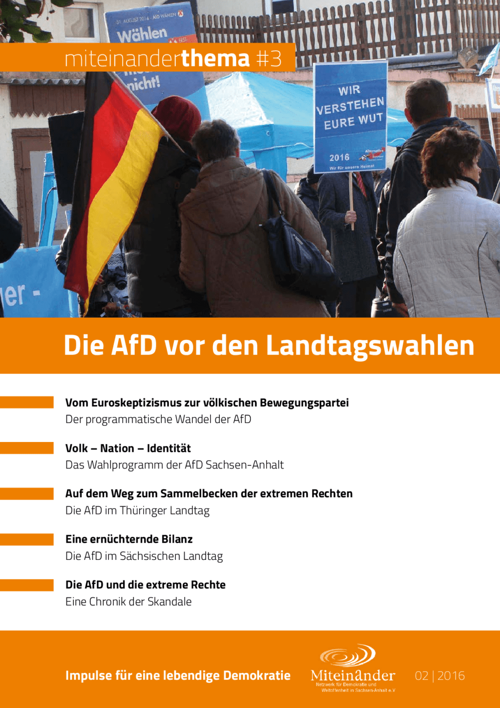 Cover von miteinanderthema #3. Die AfD vor den Landtagswahlen