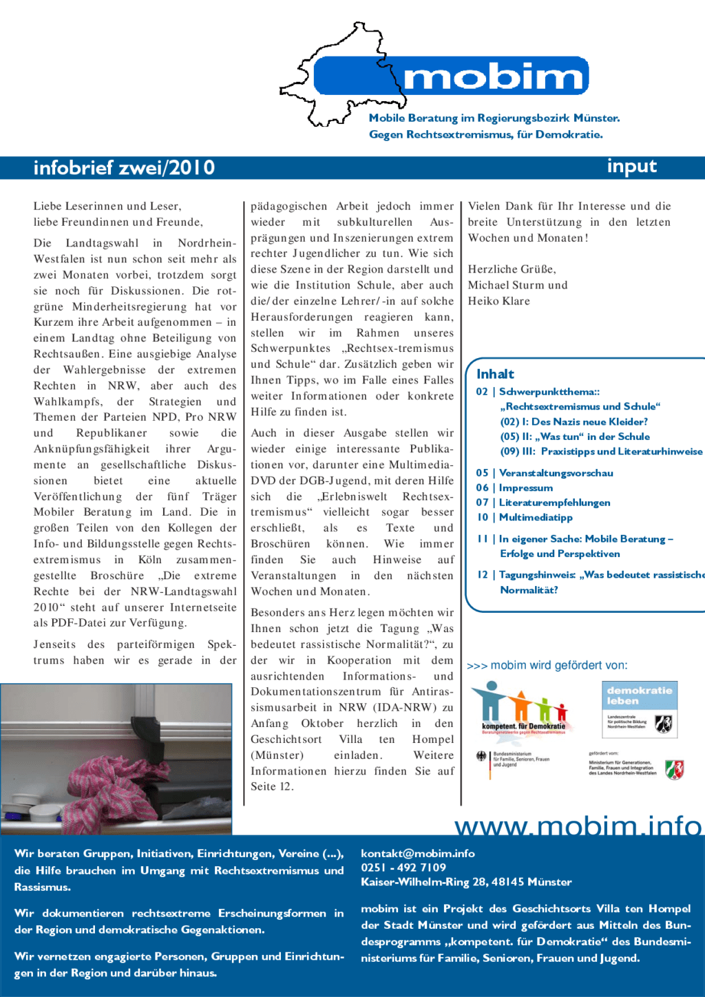 Cover von infobrief zwei/2010