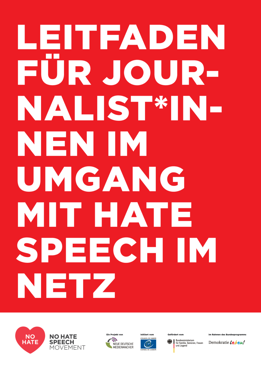 Cover von Leitfaden für Journalist*innen im Umgang mit Hate Speech im Netz