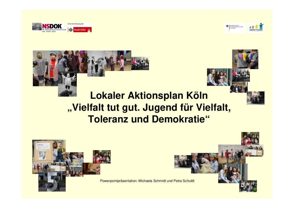 Cover von Powerpointpräsentation Lokaler Aktionsplan Köln