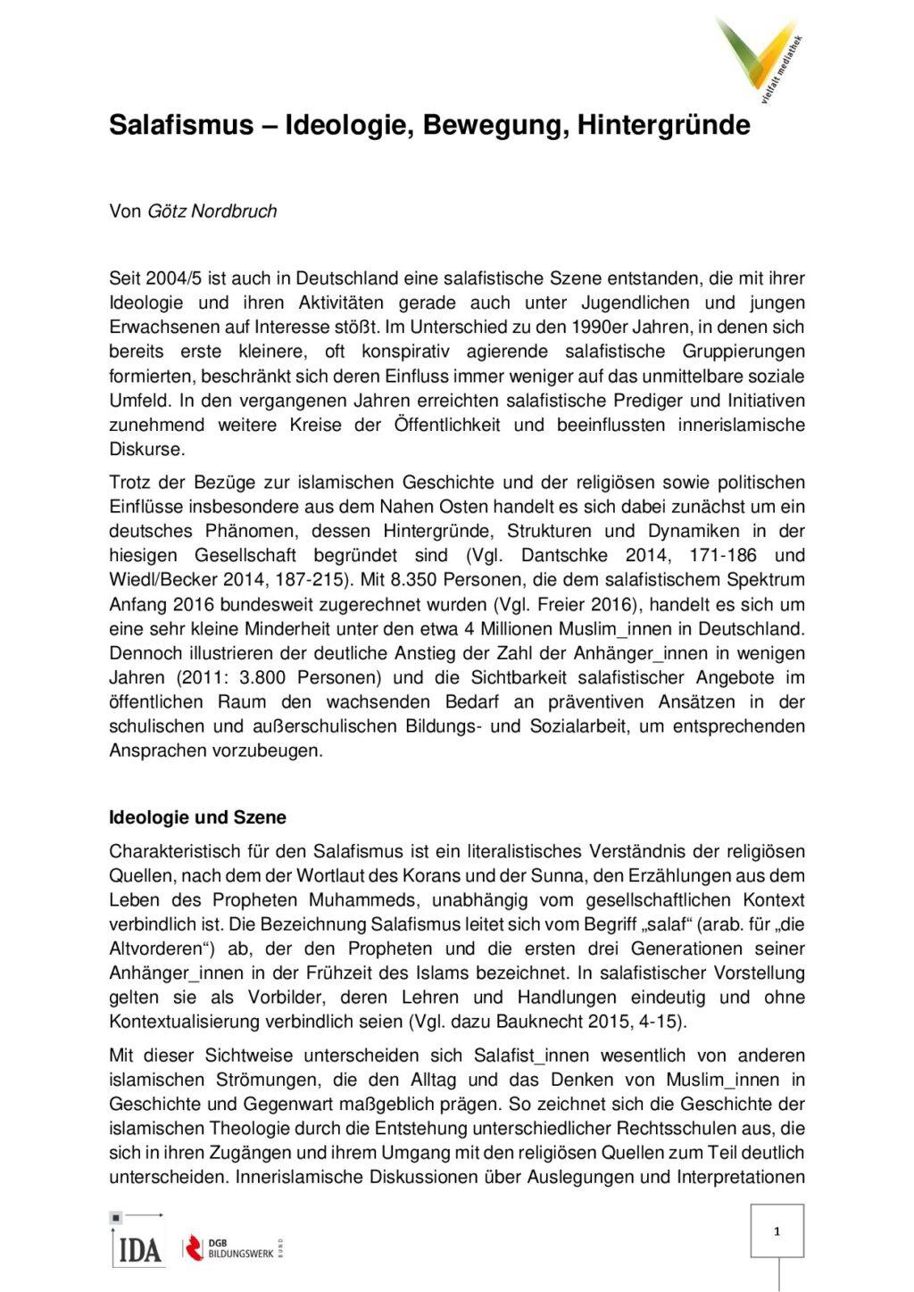 Cover von Salafismus – Ideologie, Bewegung, Hintergründe