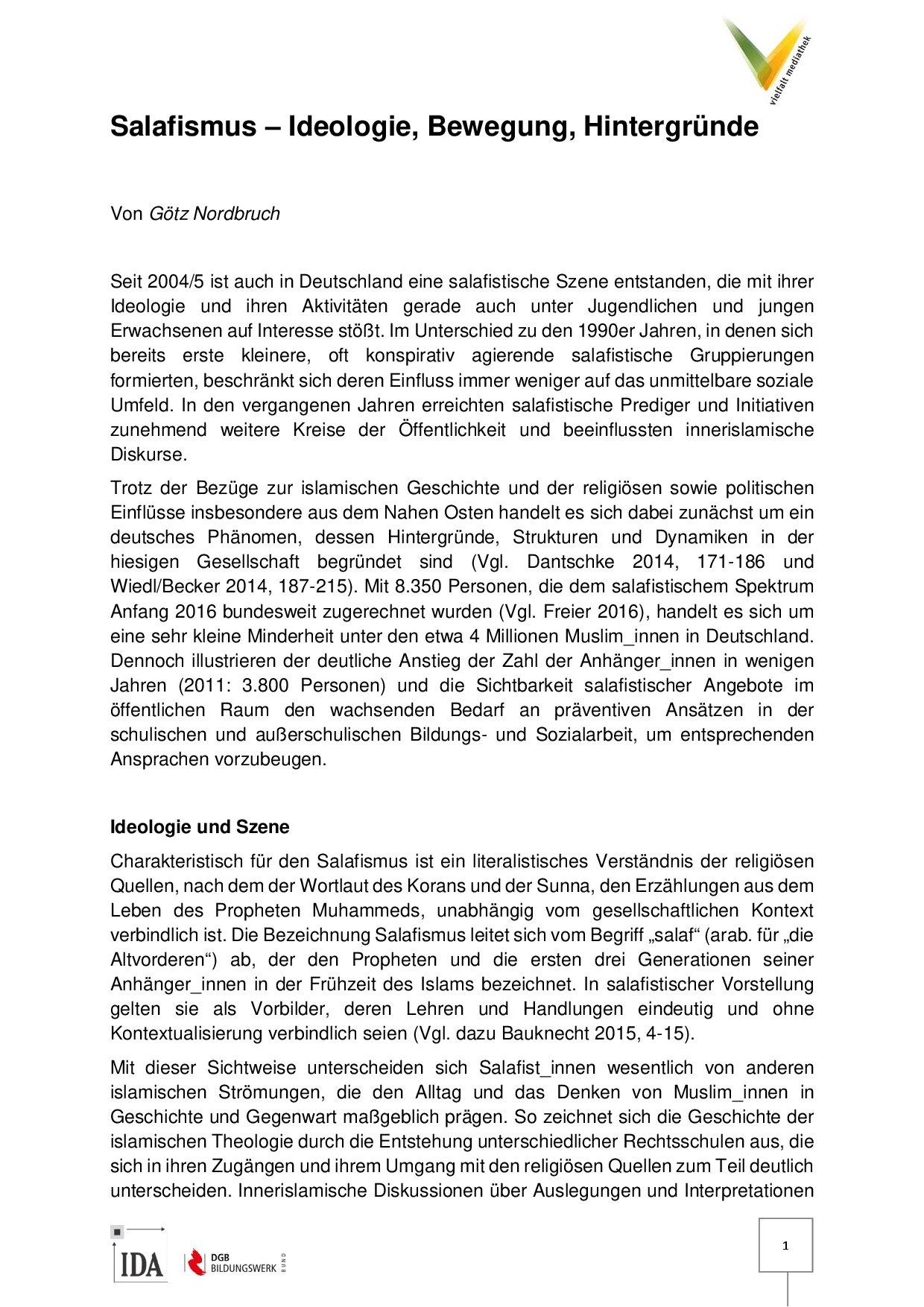 Cover von Salafismus – Ideologie, Bewegung, Hintergründe