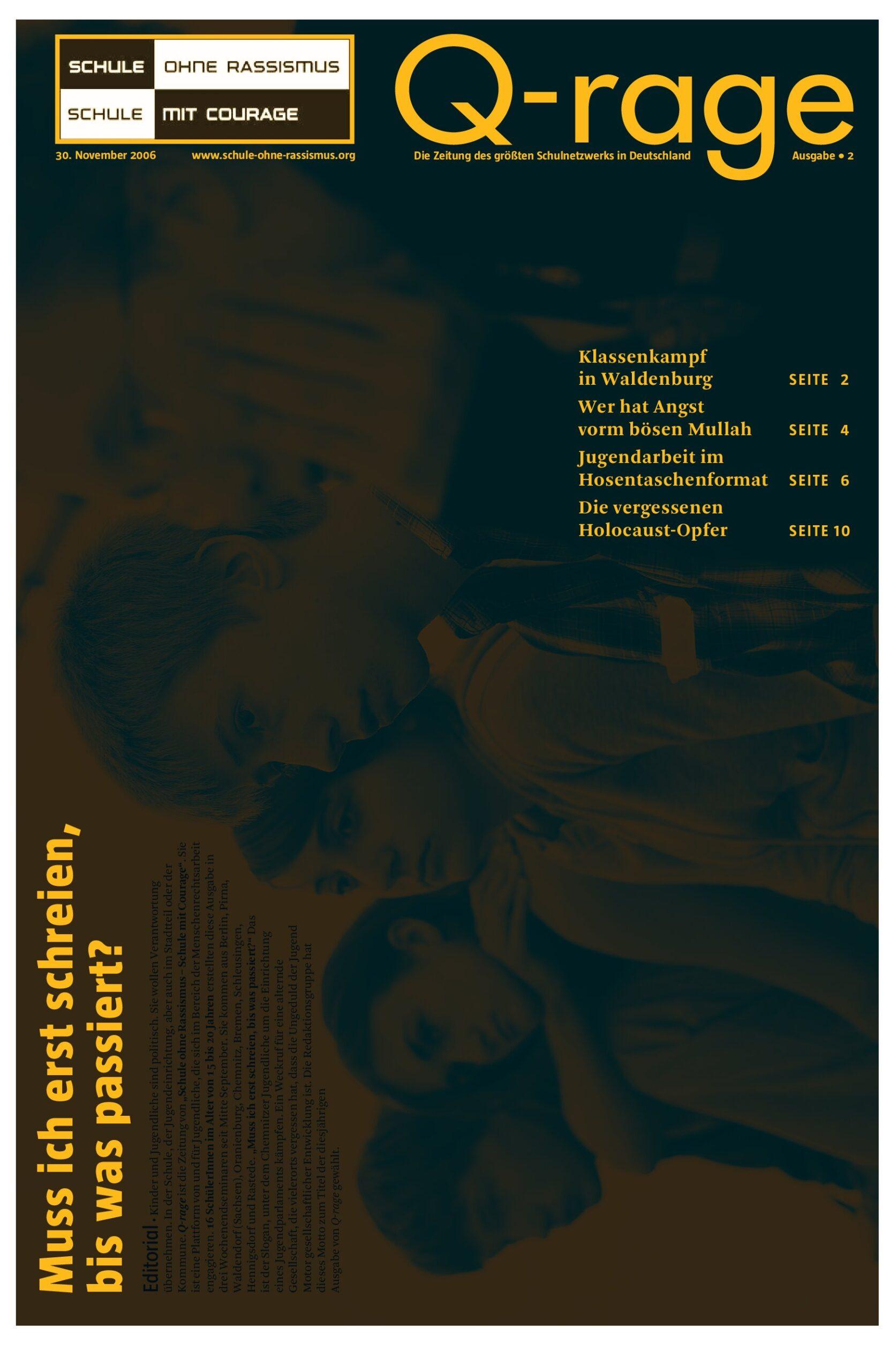 Cover von Q-Rage Die Zeitung des größten Schülernetzwerks in Deutschland 2. Ausgabe