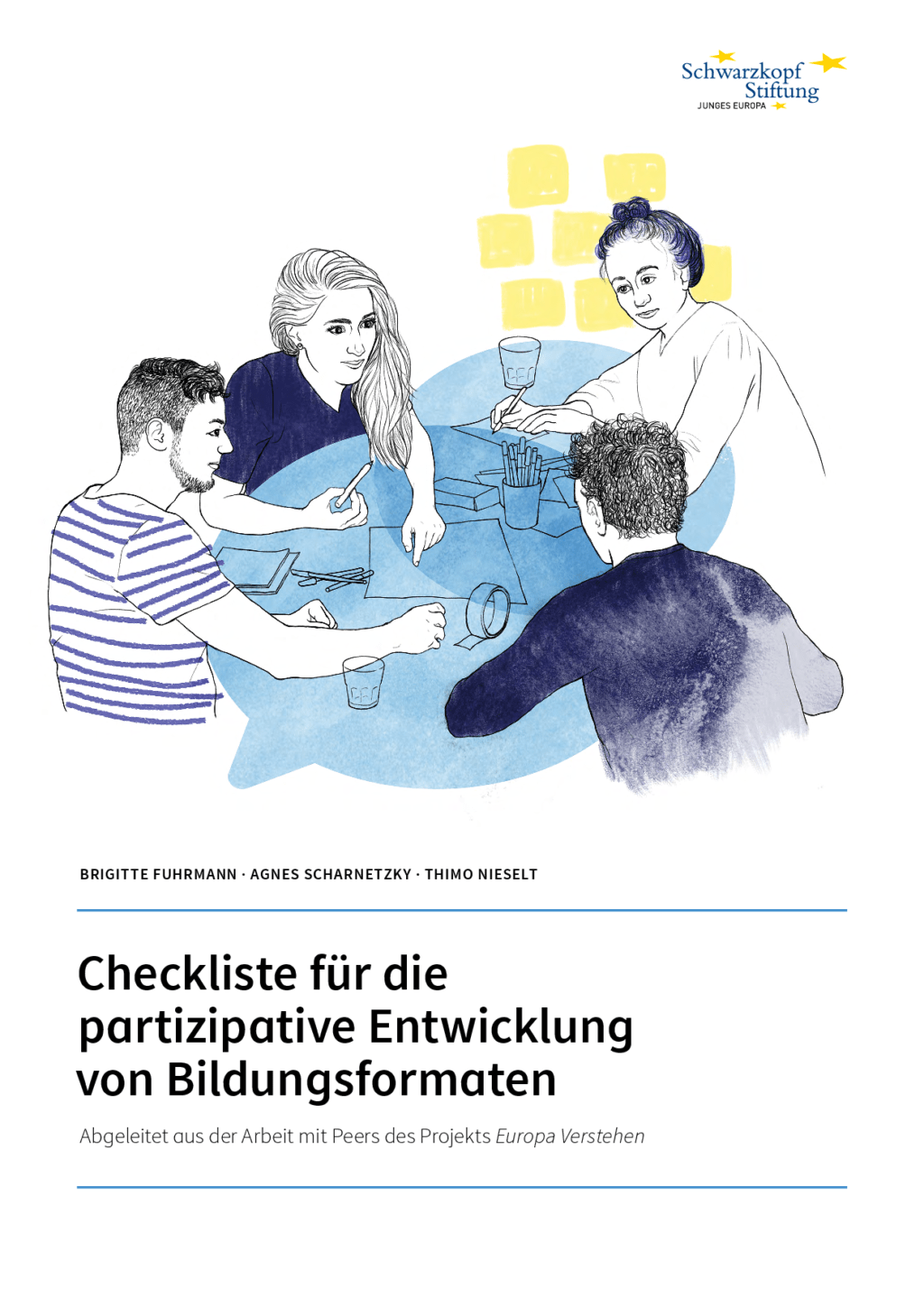 Cover von Checkliste für die partizipative Entwicklung von Bildungsformaten. Abgeleitet aus der Arbeit mit Peers des Projekts Europa Verstehen