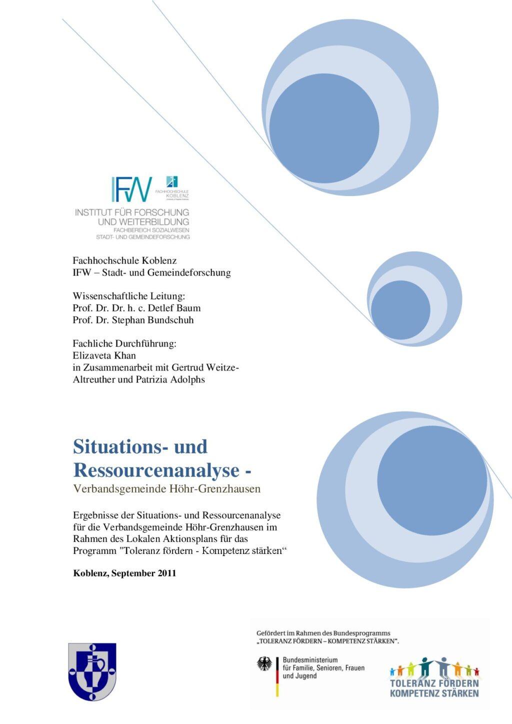 Cover von Situations- und Ressourcenanalyse – Verbandsgemeinde Höhr-Grenzhausen