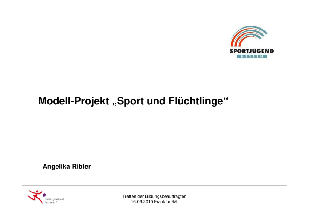 Cover von Modell-Projekt "Sport und Flüchtlinge"
