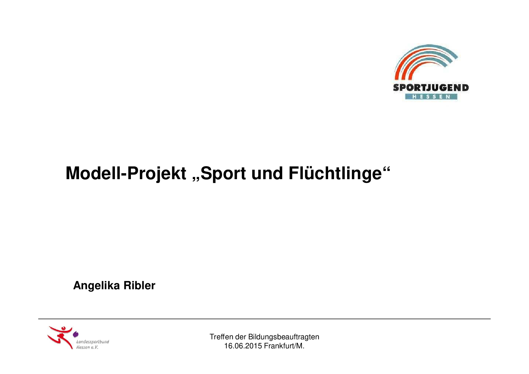 Cover von Modell-Projekt "Sport und Flüchtlinge"