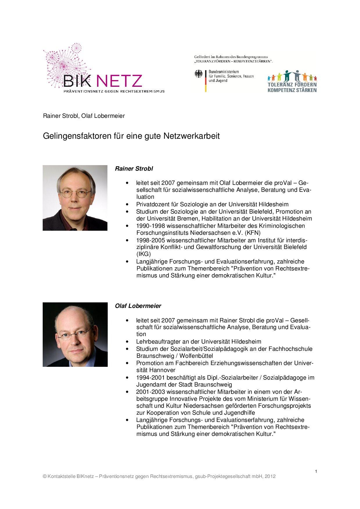 Cover von Gelingensfaktoren für eine gute Netzwerkarbeit